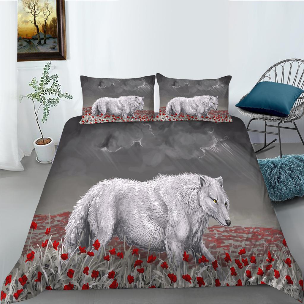 Animal Series Bedding Two Or Three-Piece Set Polyester Wolf Digital Printing