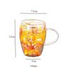 Creative  Flower Pattern Double Wall Glass Cup Clear Heat Resistant High Borosilicate Glass Coffee Mugs  Hot Cold Beer Mug Gift