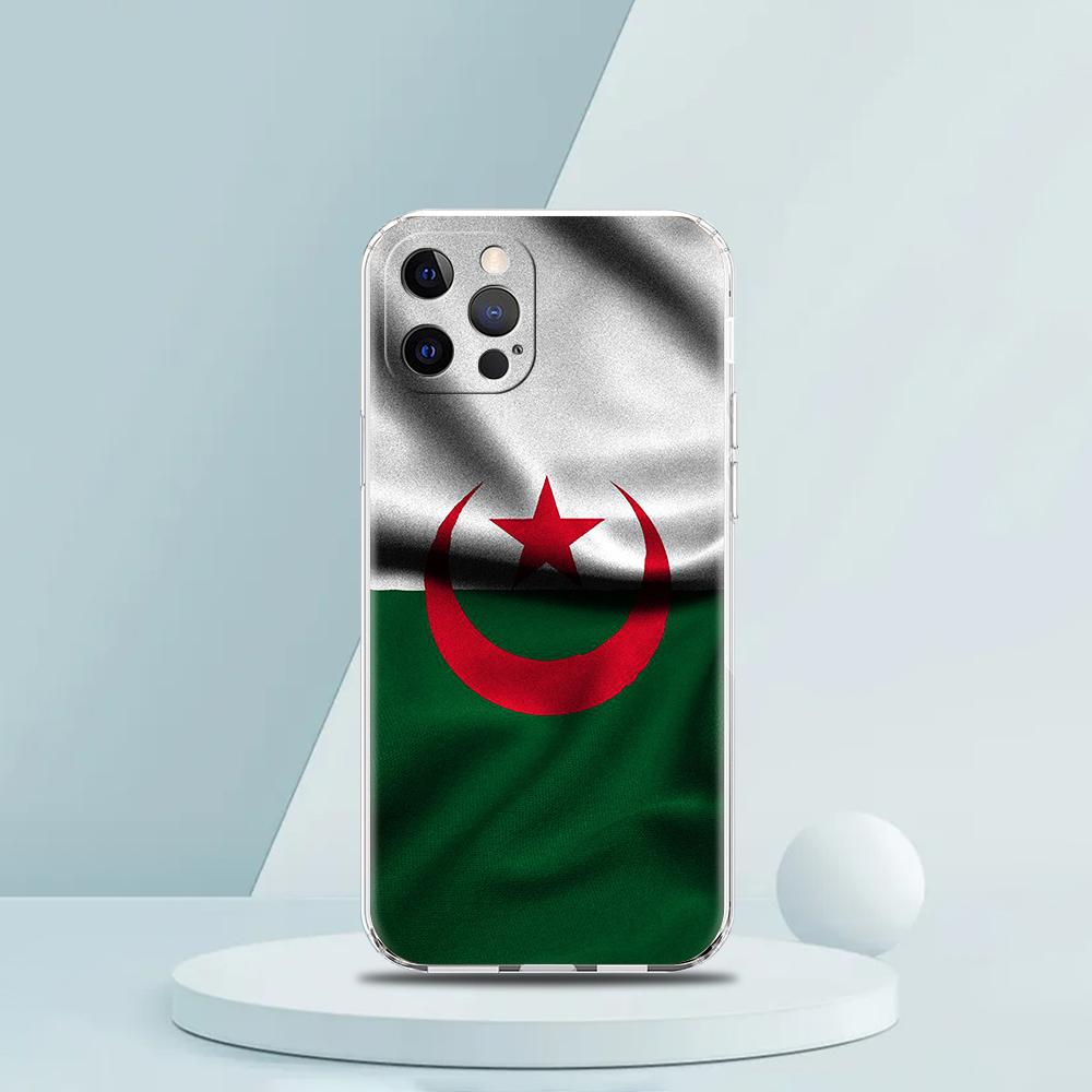 Algeria Flag Phone Case for iPhone 16 15 14 13 12 Pro Max Transparent Soft for iPhone 11 Pro Max 7 8 Plus XS XR Shell Bags