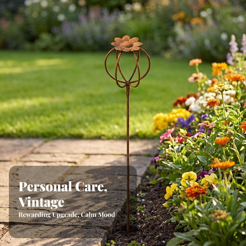Garden Stake with Flower Top Elegant Plant Support Stakes Easy To Install