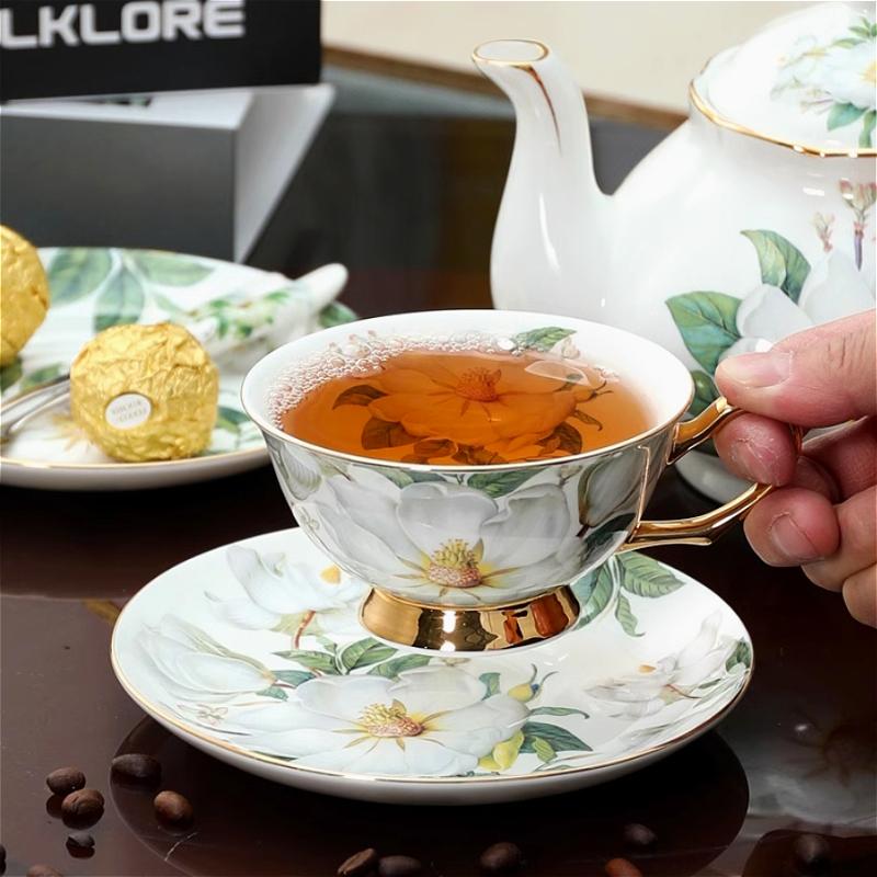Premium China European Coffee Cup And Saucer Complete Set Bone China Ceramic British Cup Afternoon Tea Complete Set European Luxury Gift Box Strictl