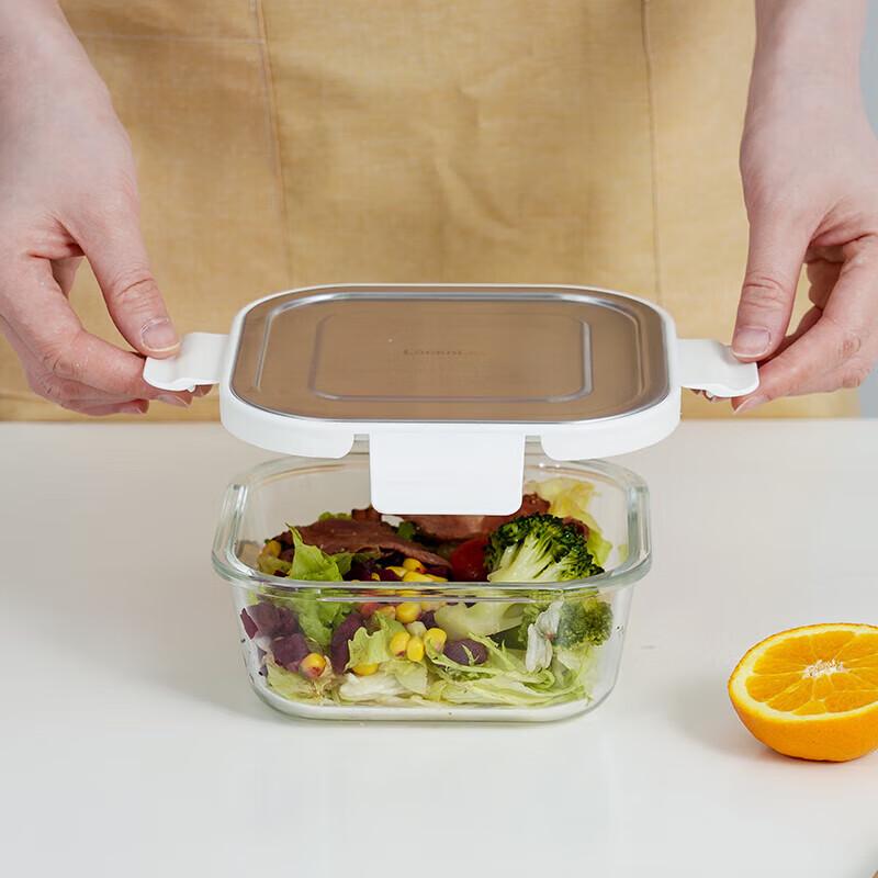 LOCK&LOCK Glass Food Storage Containers with Stainless Steel Lids