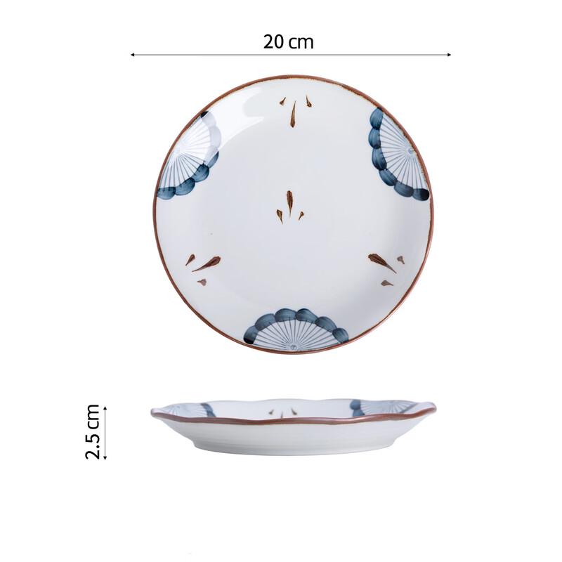 Donzhu Hand-Painted Underglaze Ceramic Lotus-Edge Deep Plate