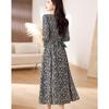 Demana French Floral Puff Sleeve Chiffon Maxi Dress