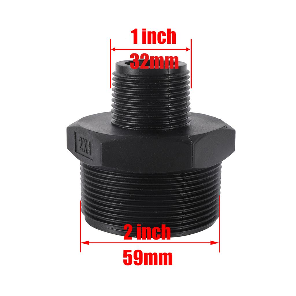 Plastic 1 Inch To 2 Inch Male Thread Reducing Pipe Connector Garden Irrigation Water Pipe Fitting Aquarium Fish Tank Joint 1Pc