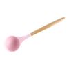 1PC Silicone Wood Turner Soup Spoon Spatula Brush Scraper Pasta Server Egg Beater Kitchen Cooking Tools Kitchenware Green/Pink