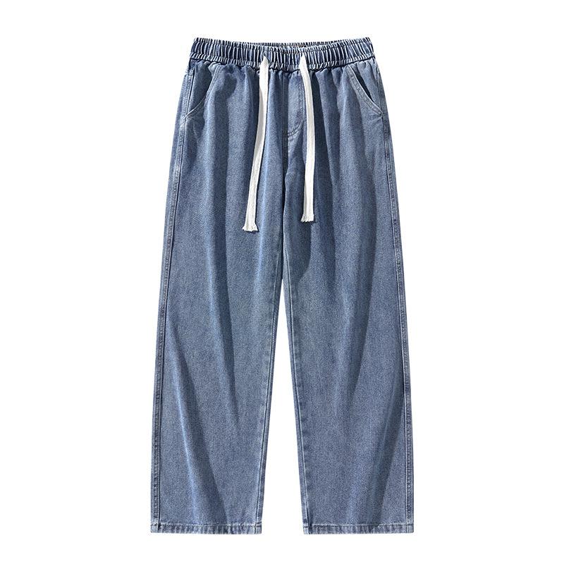 

Джинсы светло-голубые мужские летние подростковые прямые свободные широкие новые стиль мальчик брюки в пол мужские весна и осень 3XL