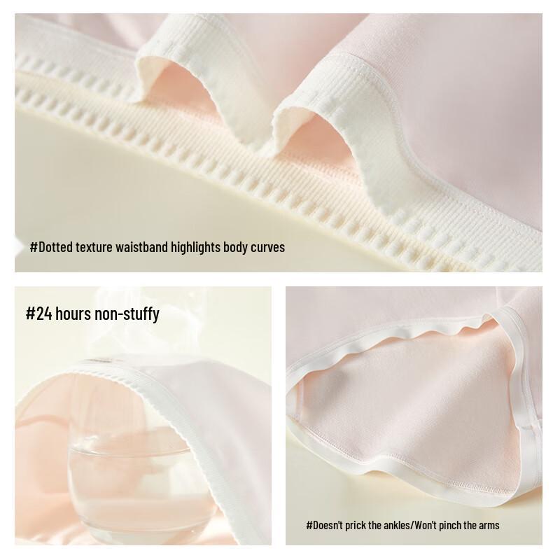 Cosmo Lady Women's Mid-High Waist Printed Cotton Underwear 4-Pack