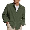 Men's Casual -color Lightweight Breathable Corduroy Button-down Shirt - Men's Stylish Loose-fitting Long-sleeved Shirt