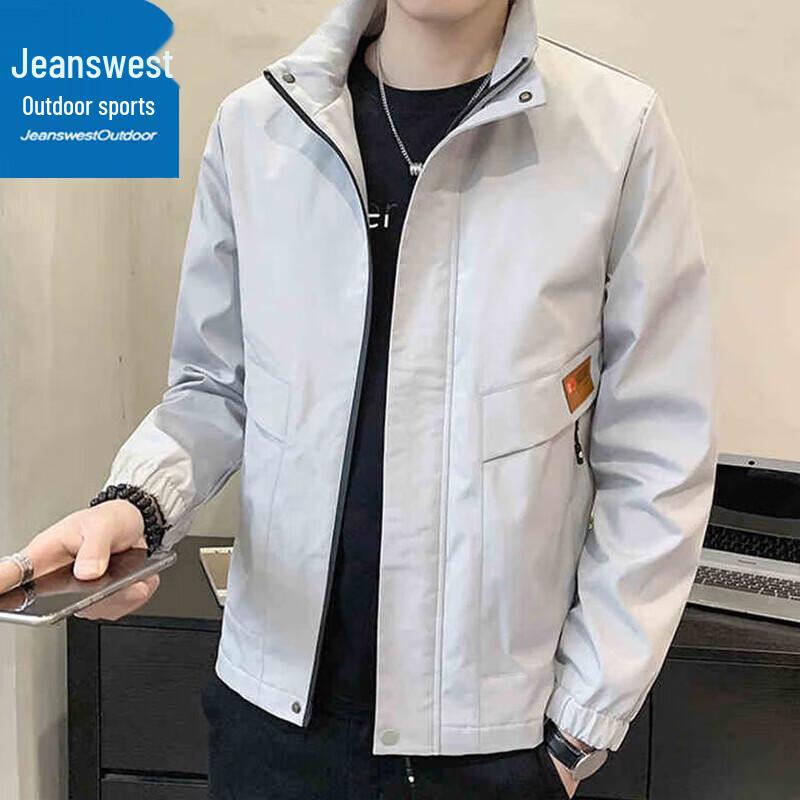 Veste Casual Coupe-vent à Col Montant pour Homme Zhenweis