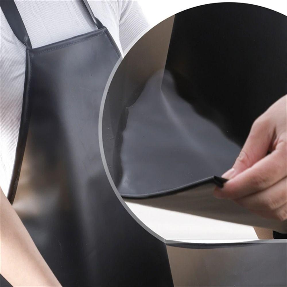 Black Cooking Chef Apron PVC Work Apron Soft Aquatic Butchery Food Apron