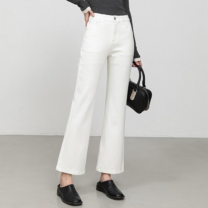 Fanzhen Women's High-Waist Loose Fit Cropped Flare Jeans