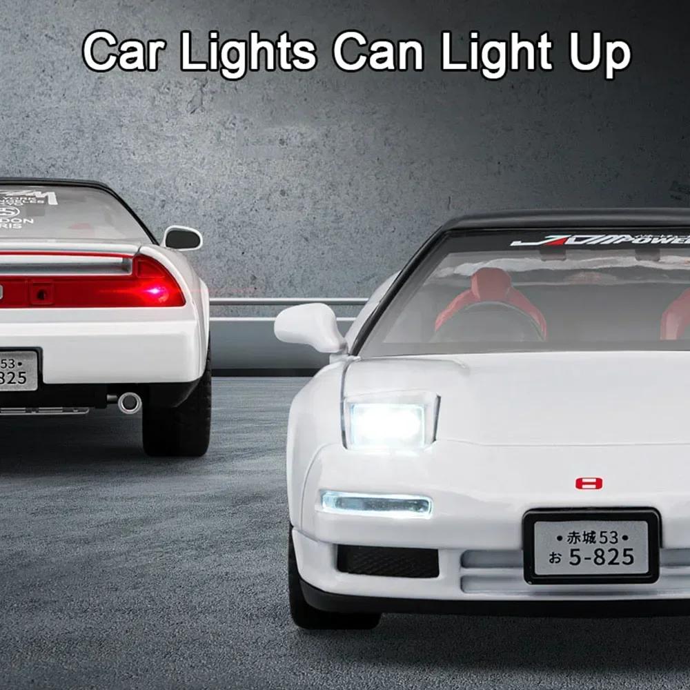 1:22 Honda Acura NSX NA1 Alloy Supercar Model Toys Diecast Christmas Vehices Doors Opened Sound Light Pull Back Collection Gifts ajk256