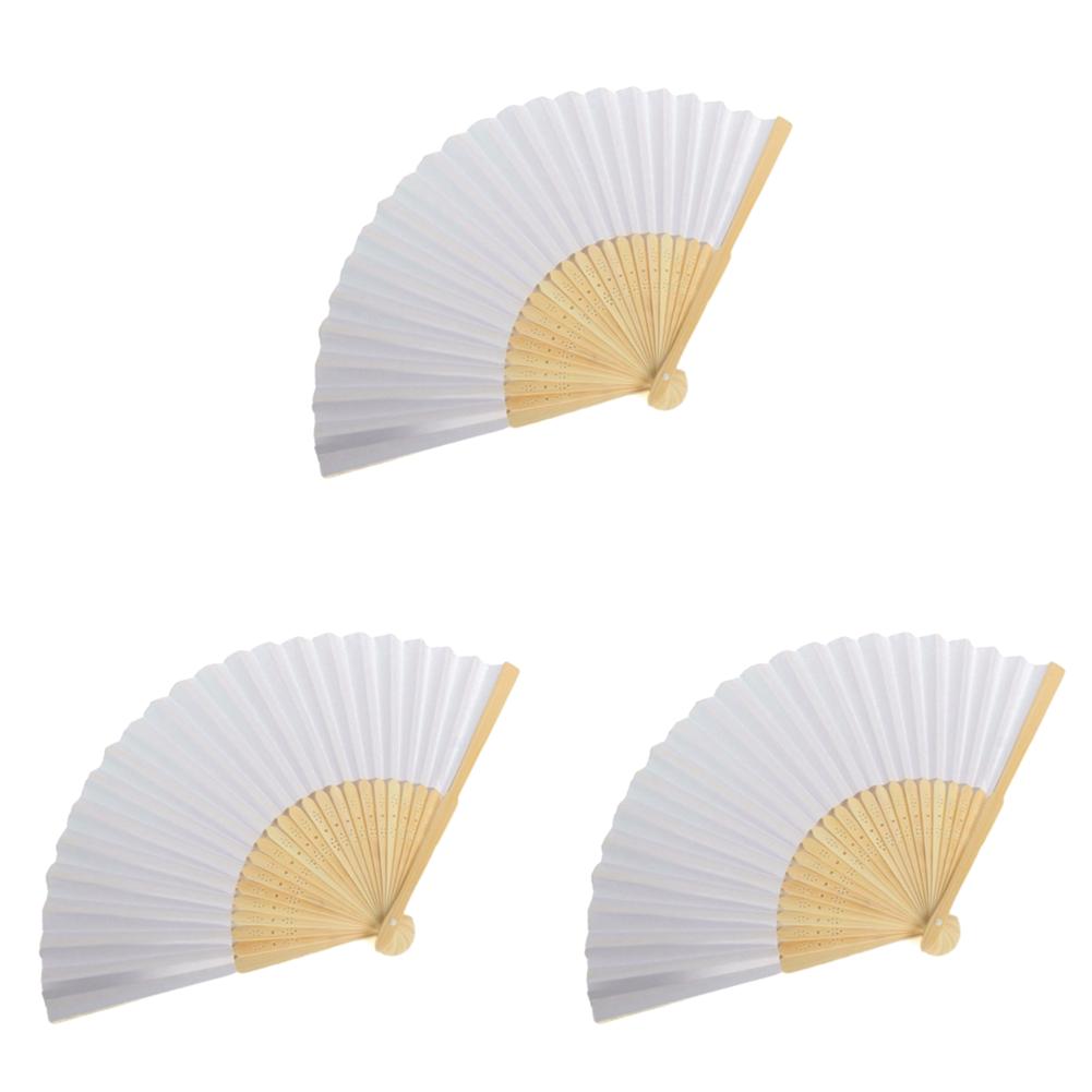 1-50PCS Bamboo Folding Fan Solid Color DIY Drawing Painting Fan Handheld Folded Fan for Home Dancing Party Wedding Decoration