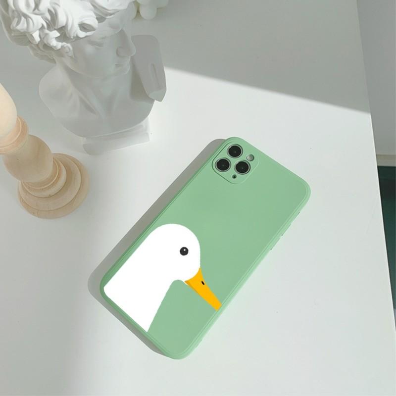 

Чехол для игрового телефона Duck Goose для IPhone 11 12 13 Pro Max X XR XS Max 6 6S 7 8 Plus SE 2022, жидкий квадратный цветной чехол для телефона iPhone SE 2020-2022