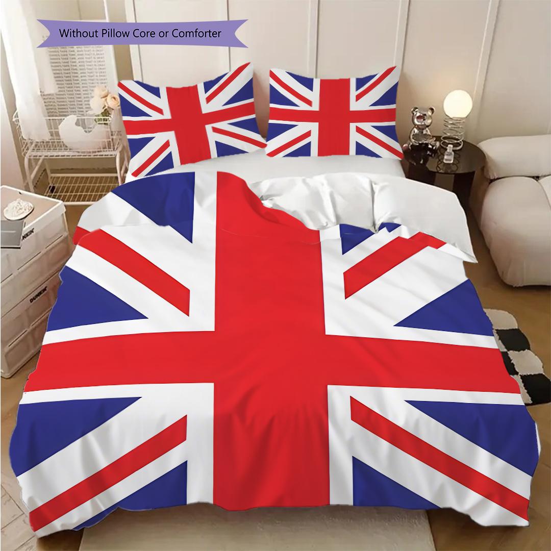

British flag bedding, duvet cover, pillowcase, home decoration, birthday gift (1 * duvet cover+2 * pillowcase, coreless) 135x200cm