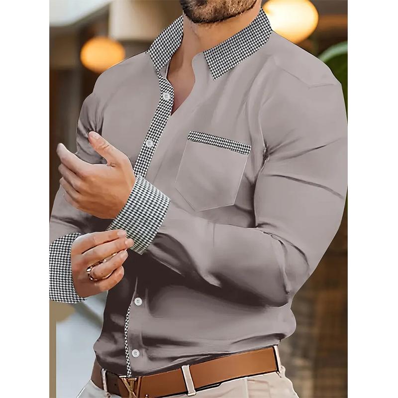 Men's Long Sleeved Spring and Autumn Button Up Shirt with 3D Digital Printing for Casual Daily Entertainment and Fashionable Design