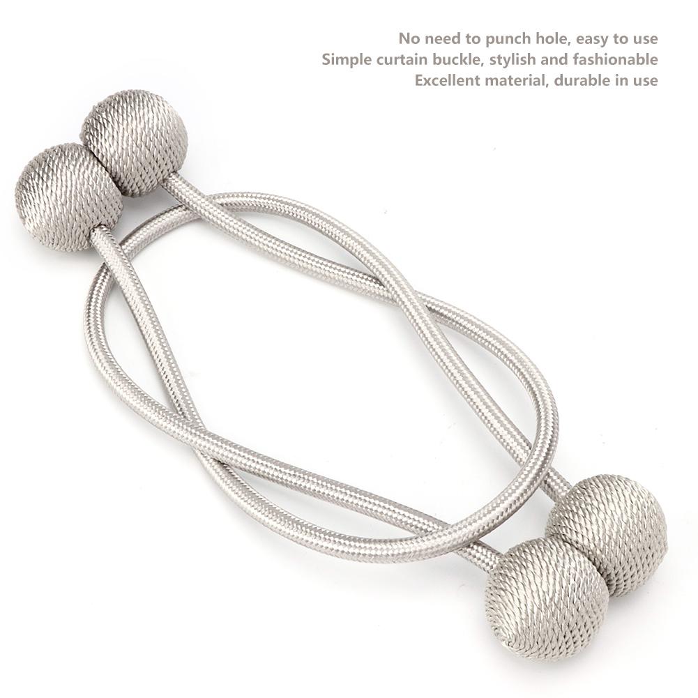 2Pcs Classical Round Ball Magnetic Curtain Tiebacks Curtain Buckle Tie Backs Holder AccessoriesGray