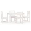 VidaXL Ensemble à dîner de jardin 5 pcs blanc bois massif de pin 3154684