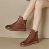 Fashion GKTINOO Women's Boots Sneakers Hollow Out Fashion Genuine Leather Shoes For Women 2025 New Spring Breathable Flat Ankle Boots