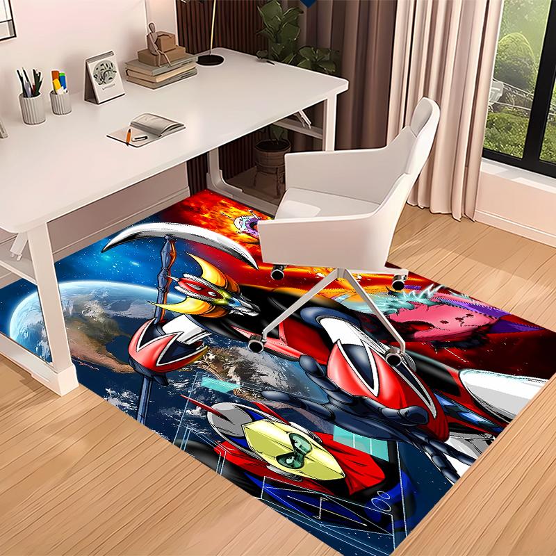 1pc UFO Robo Grendizer1 Print Area Rug - Soft, Washable Non-Slip Indoor Mat for Office Chairs, Living Room, Home Office Decorative Rug