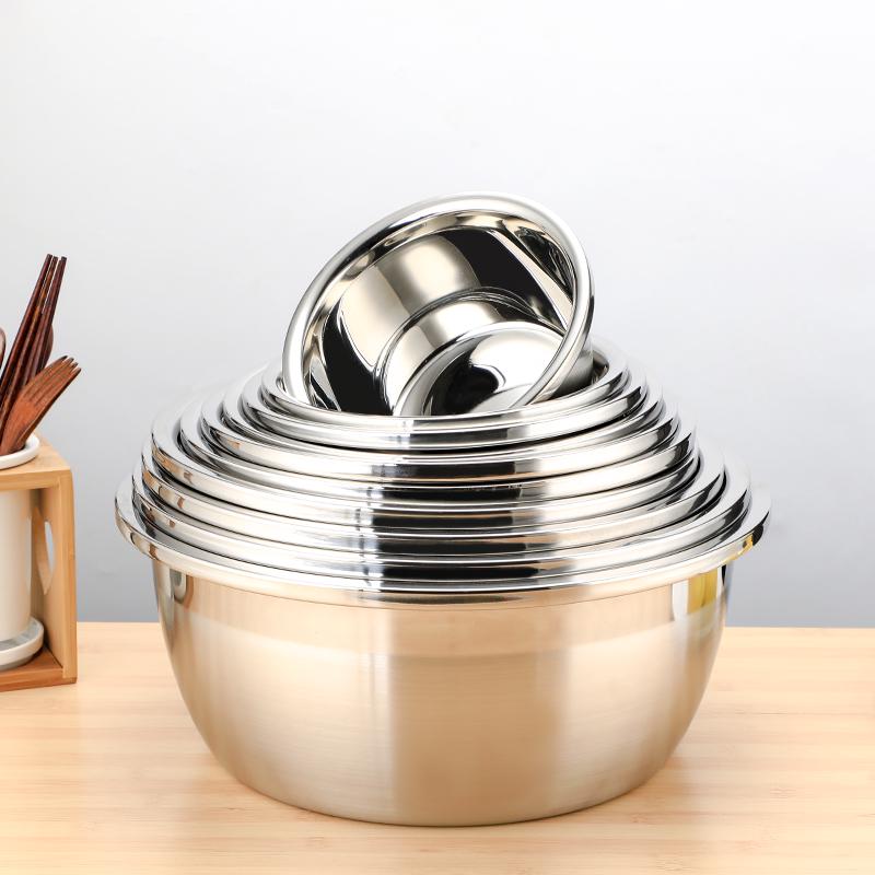 304 Stainless Steel Multi-Use Basin with Lid - Ideal for Washing Vegetables, Kneading Dough, Mixing, and Cooking