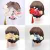 Japanische handgefertigte Haarspange mit Stoffblume, Quaste, Kimono-Haarnadel, Kopfschmuck, Geisha-Haarspange, Haarnadeln für Hochzeiten und Feste