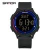 SANDA Top Brand New 6158 Student Electronic Form Movement Luminous Alarm Clock Fashion Trend Student Electronic Watch