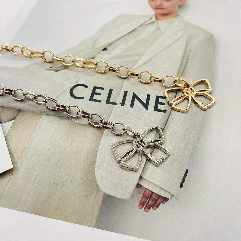 Fashion Design Niche Waist Chain Women's Accessories Skirt Metal Chain Bow Fashion Simple Belt Women Ins