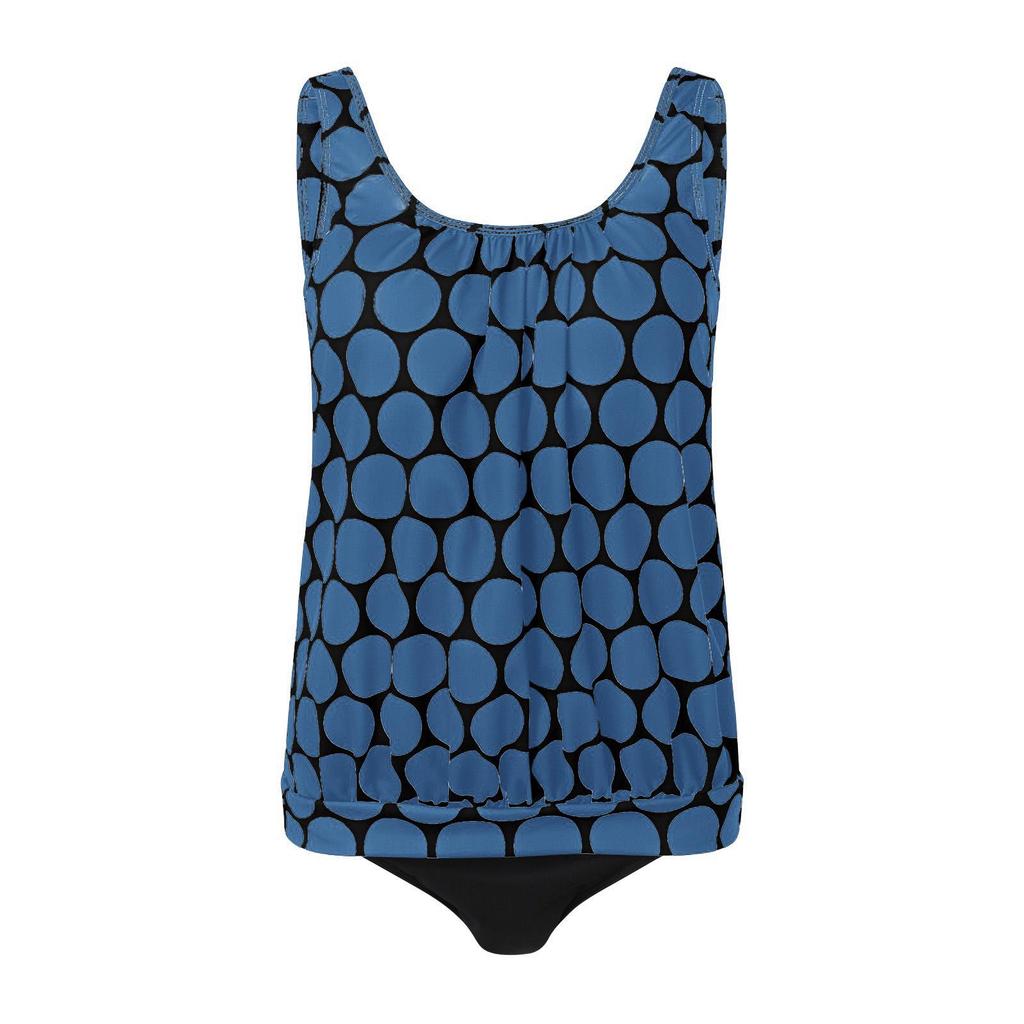 2023 European & American Plus Size Sexy Print Tankini with Split