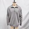 2026 autumn and winter new semi-zipper loose polo collar waffle long-sleeved casual top men's clothing