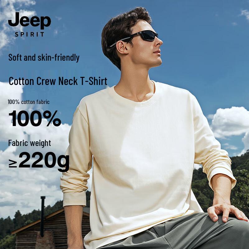 JEEP SPIRIT Ağır Pamuklu Bol Kesim Uzun Kollu Tişört