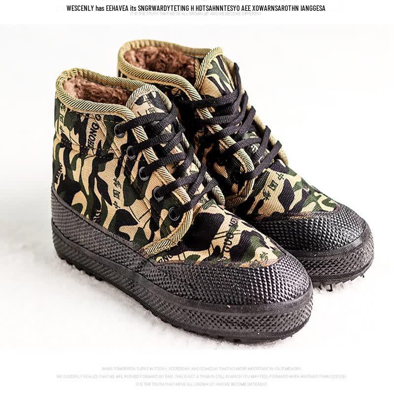 Men s Winter Fleece-Lined Canvas Work Shoes 42