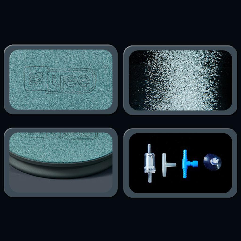 Air Stone Disk, Aquarium Air Stone, Silent Bubble Stone With Suction Cups Air Pump Accessories For Aquarium Fish Tank