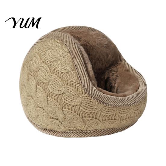 Soft Plush Ear Covers Winter Muffs for Women Men, Foldable Earmuffs with Thickened Protection Cover Lining, Knit Thermal Warmers Outdoor Sports