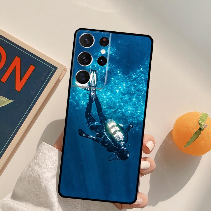 Scuba Diving Diver Phone Case For Samsung Galaxy S25 S26 Ultra S20 S21 S22 S23 S24 Plus S10 S25 FE Back Cover