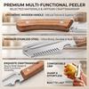 2PC Set Kitchen Peeler Stainless Steel Vegetable Peeler Wooden Handle For Peeling And Slicing Fruits And Vegetables Kitchen Tool