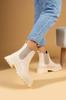 Side Elastic High Sole Warm Lining Ankle Women's Boots 57-66-24