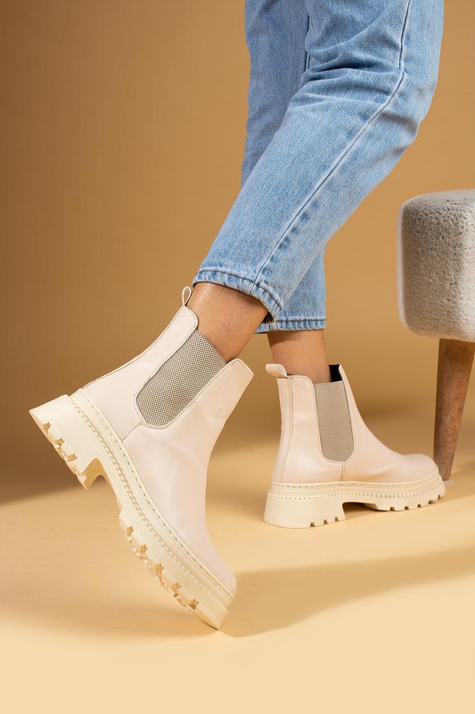 Side Elastic High Sole Warm Lining Ankle Women's Boots 57-66-24