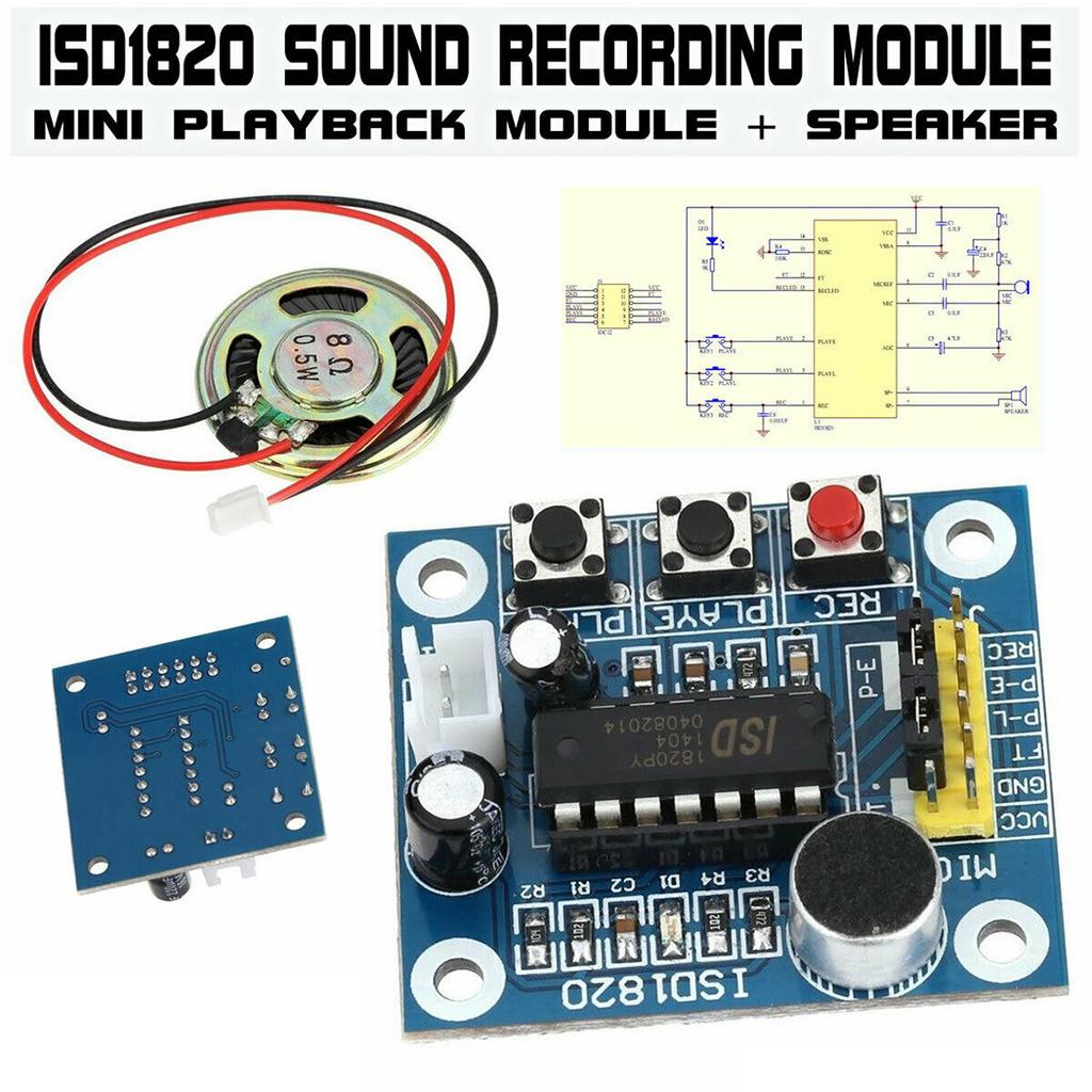 Loudspeaker 2PCS ISD1820 Voice Recording Playback Module With MIC Loudspeaker 2PCS ISD1820 Voice Recording Playback Module With MIC