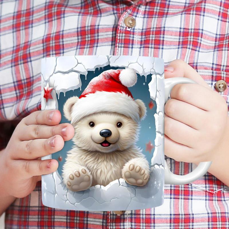 Vánoční hrnek Vánoční téma Šálek na čaj Slavnostní stolní nádobí Sklenice Vtipný keramický hrnek s uchem pro domov podnikání