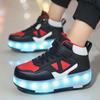 Scarpe da Ginnastica Luminose a 4 Ruote per Bambini Scarpe con Ruote a Pattino a LED Scarpe LED per Bambini Ragazzi Ragazze Ricarica USB Regali Nuove Fresche