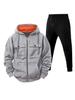 Herren Kapuzenpullover mit Reißverschluss und Doppeltaschen, lässiges Sport-Pullover-Set - Versand am selben Tag möglich