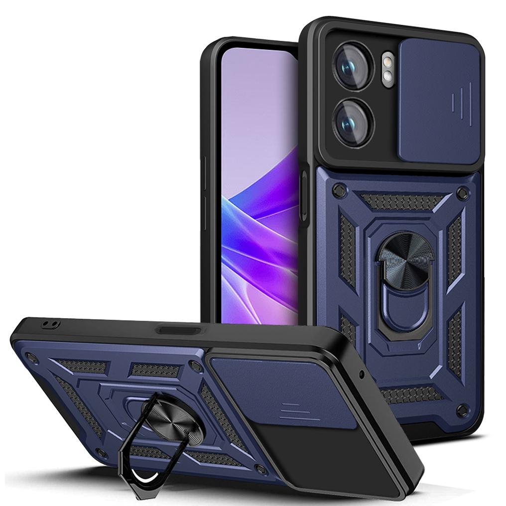 Für OPPO A57s Hülle OPPO A77s Cover OPPO A57 A77 A57e 4G 5G Magnetischer Ringhalter Rüstung Handyhülle Schieb-Kamera-Schutz Rückseite