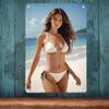 Vintage Metal Wall Art Beach Bikini Decor 7.9x11.9 Inch Frameless Sign for Living Room Bedroom Bathroom Home Holiday Gift
