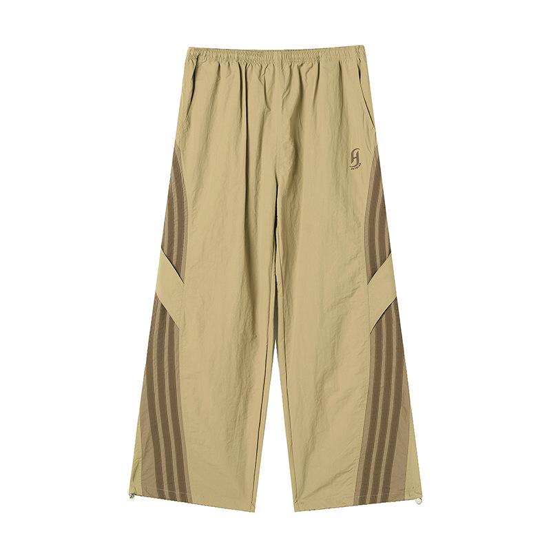 

Striped Paratrooper Pants Men s Loose Wide Legs Straight Street Dance Outdoor Sports Charge Cycling Pants M имбирный