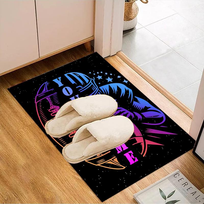 1PC Custom Name Football Player Artwork Theme Floor Mat Ideal for Living Room, Game Rooms, Office, Bedroom Floor Mat Playful Design
