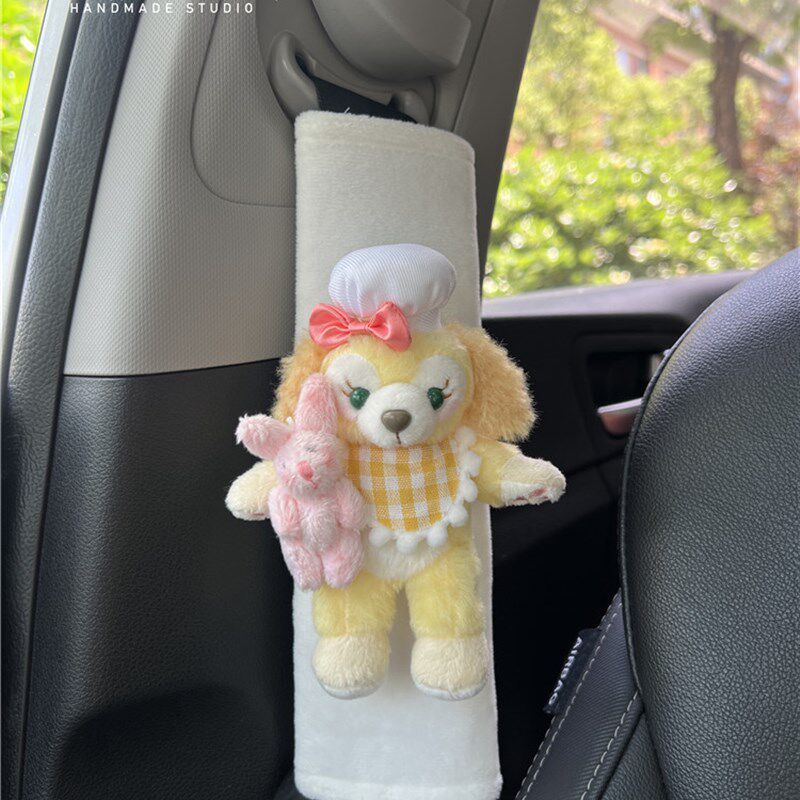Cute Plush Car Seatbelt Shoulder Pad Toy Car Decoration Anti-Neck Strain Children's Y Seatbelt Insert