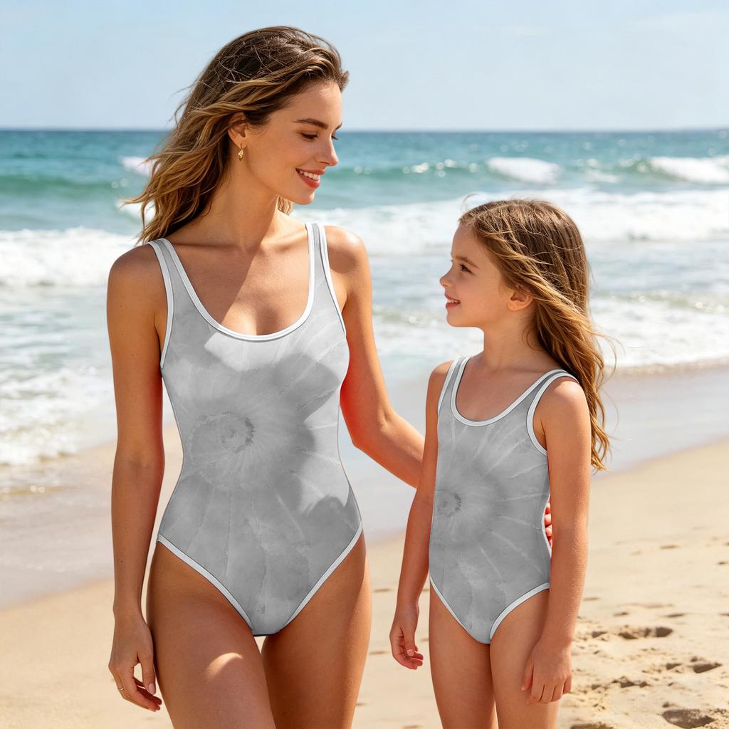 Einteiliger Badeanzug für Mädchen - Rundhals Sommer Badesuit