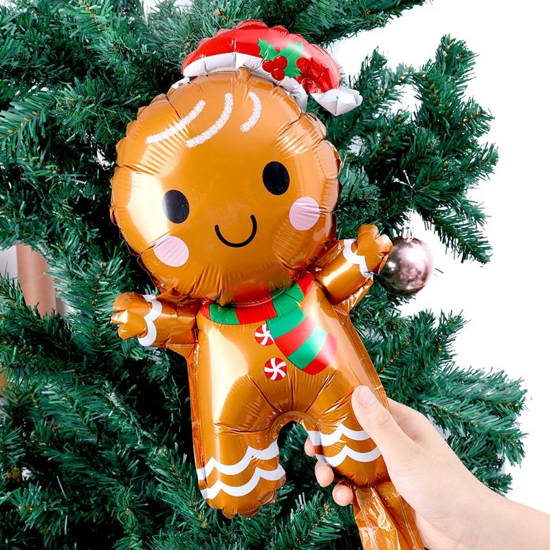 15-1PCS Christmas Balloons Aluminum Foil Small Balloon Toy Xmas Tree Gingerbread Man Santa Birthday Party Holiday Decoration